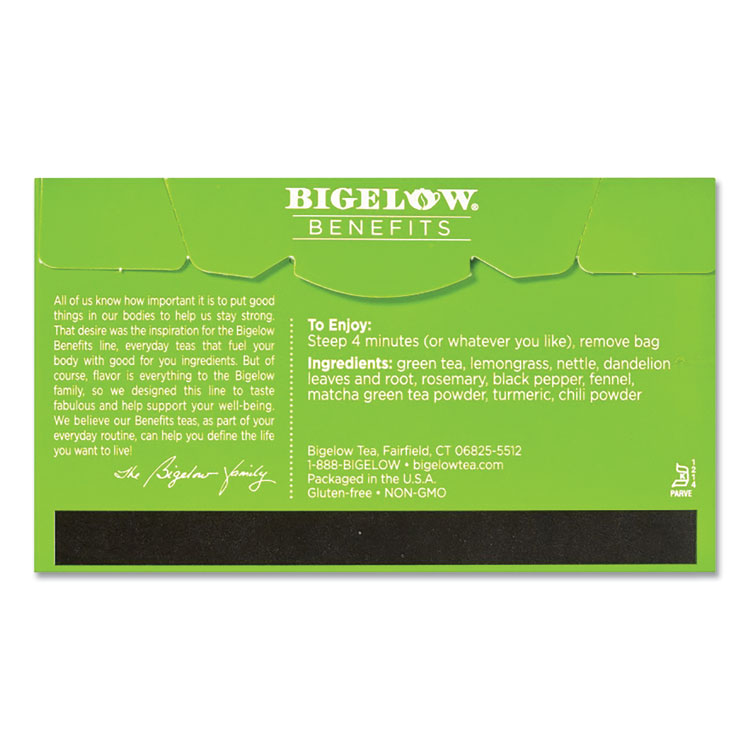 Bigelow Benefits Turmeric Chili Matcha Green Tea, 0.6 oz Tea Bag, 18/Box (BTC826)