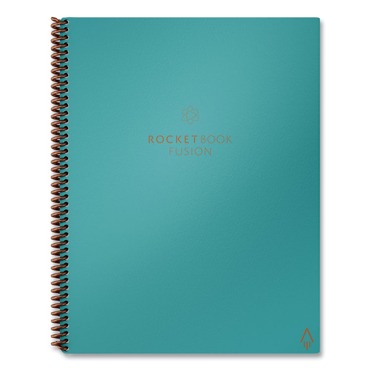 Rocketbook Fusion Smart Notebook, Seven Assorted Page Formats, Teal Cover, (21) 11 x 8.5 Sheets (RKBFLRCCCEFR)