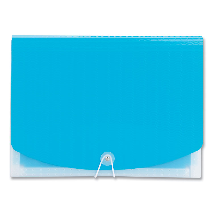 Smead Poly Expanding Folders, 12 Sections, Cord/Hook Closure, 1/6-Cut Tabs, Letter Size, Teal/Clear (SMD70869)