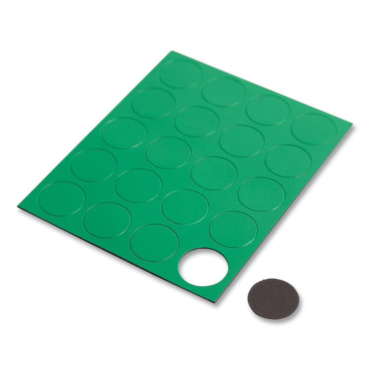 U Brands Heavy-Duty Board Magnets, Circles, Green, 0.75" Diameter, 20/Pack (UBRFM1602)