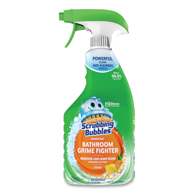 Scrubbing Bubbles Multi Surface Bathroom Cleaner, Citrus Scent, 32 oz Spray Bottle, 8/Carton (SJN306111)