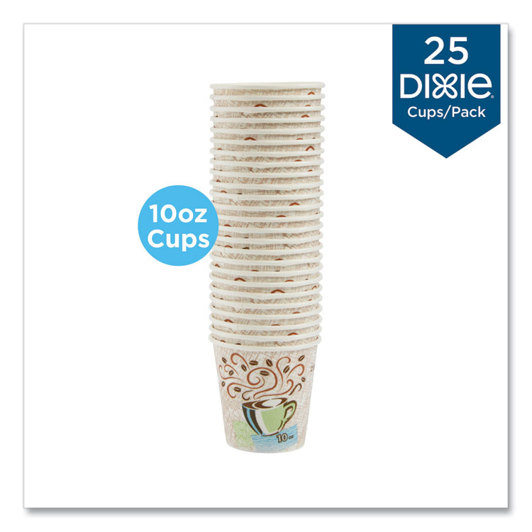 Dixie PerfecTouch Paper Hot Cups, 10 oz, Coffee Haze Design, 25/Pack (DXE5310DXPK)