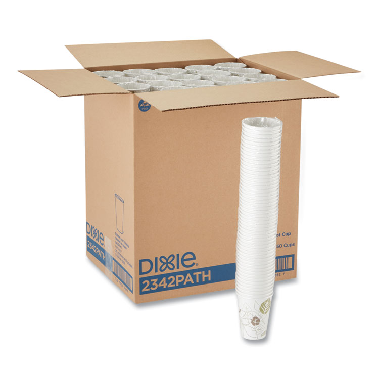 Dixie Pathways Paper Hot Cups, 12 oz, 50 Sleeve, 20 Sleeves/Carton (DXE2342PATH)