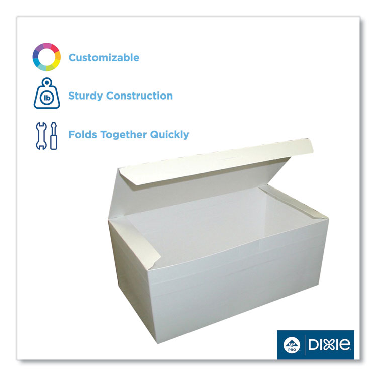 Dixie Tuck-Top One-Piece Paperboard Take-Out Box, 9 x 5 x 4.5, White, Paper, 250/Carton (DXE370PLN)