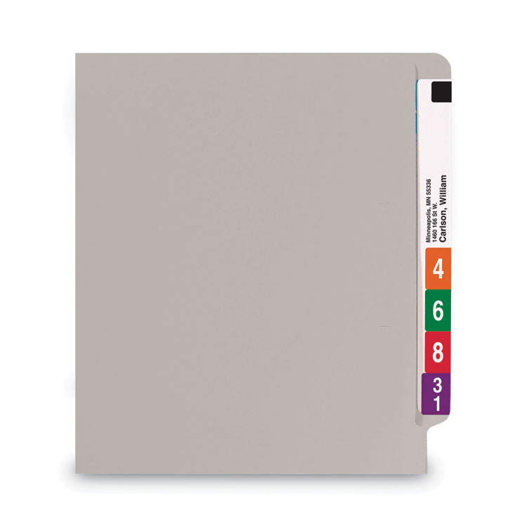 Master Shelf-Master Reinforced End Tab Colored Folders, Straight Tabs, Letter Size, 0.75" Expansion, Gray, 100/Box (SMD25310)