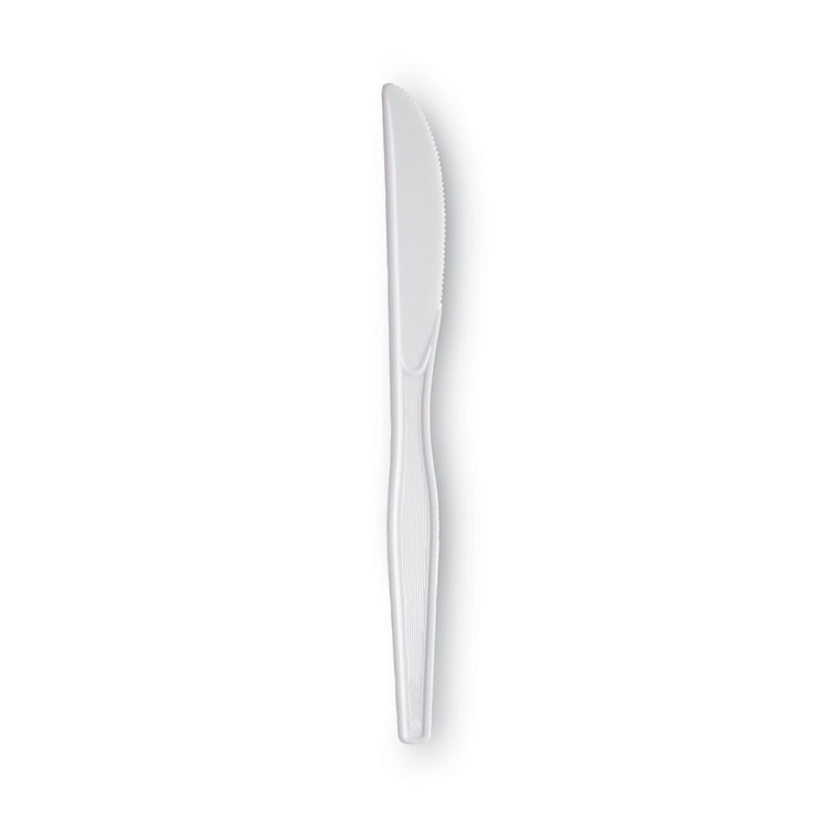 Dixie Plastic Cutlery, Heavyweight Knives, White, 100/Box (DXEKH207)