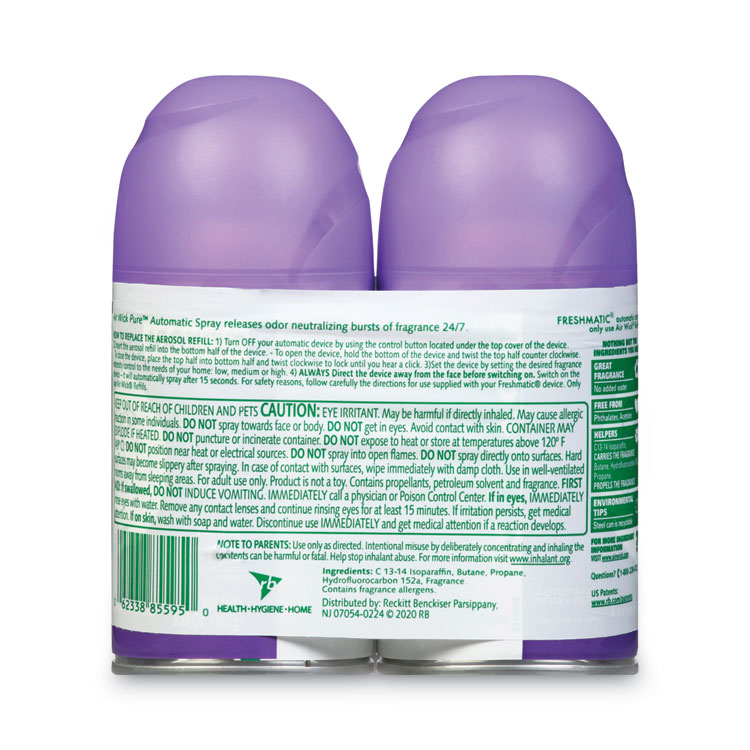 Air Wick Freshmatic Ultra Spray Refill, Lavender/Chamomile, 5.89 oz Aerosol Spray, 2/Pack, 3 Packs/Carton (RAC85595)