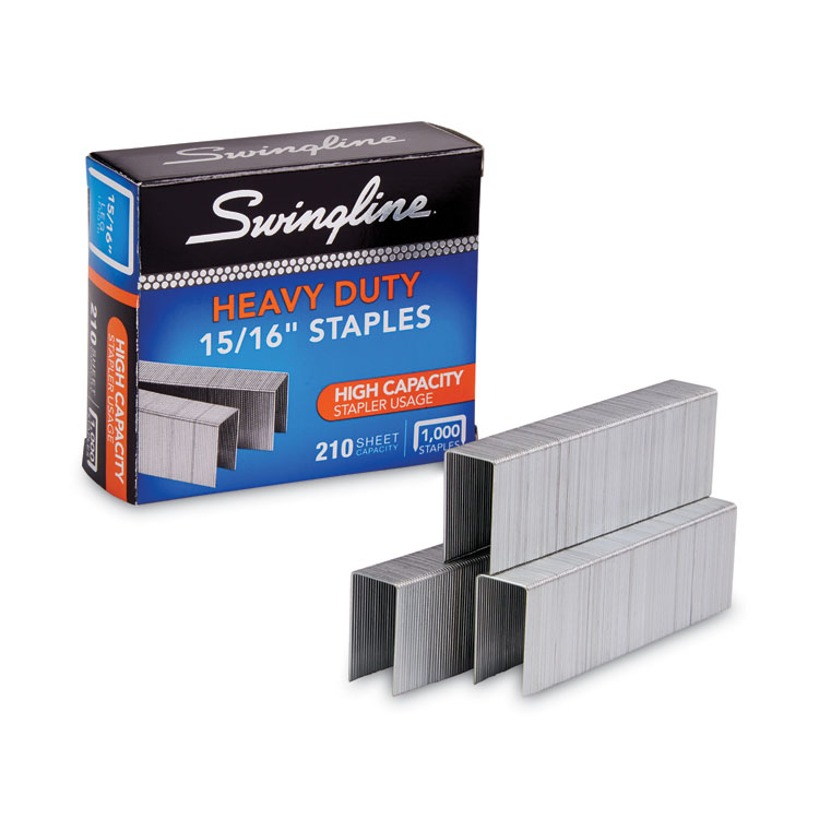 Swingline S.F. 13 Heavy-Duty Staples, 0.94" Leg, 0.5" Crown, Steel, 1,000/Box (SWI35320)