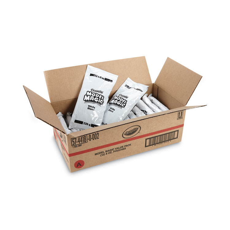 Crayola Model Magic Modeling Compound, 8 oz Packs, 12 Packs, White, 6 lbs (CYO574418)