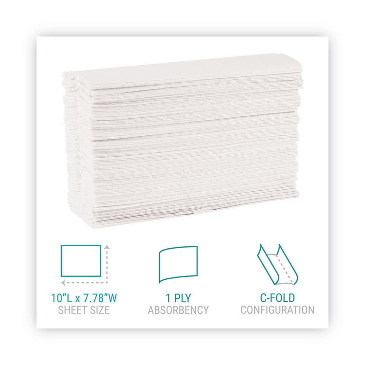 Windsoft C-Fold Paper Towels, 1-Ply, 10.2 x 13.25, White, 200/Pack, 12 Packs/Carton (WIN101)