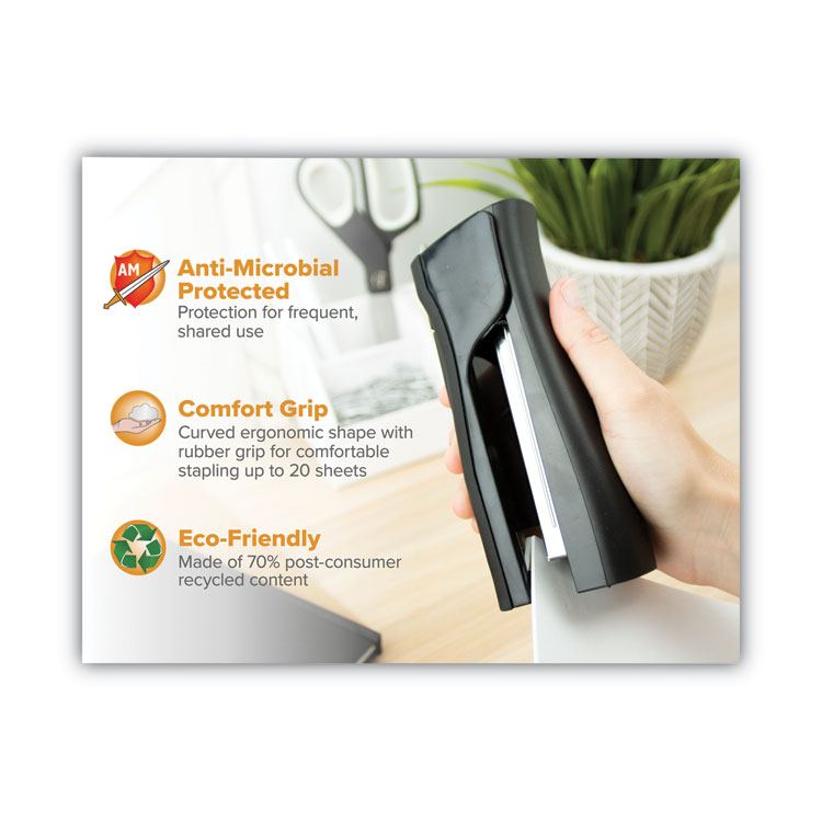 Bostitch Dynamo Stapler, 20-Sheet Capacity, Black (BOSB696BLK)