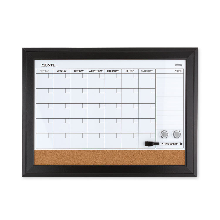 Quartet Home Decor Magnetic Combo Dry Erase Board with Cork Board on Bottom, 23 x 17, Tan/White Surface, Espresso Wood Frame (QRT79275)