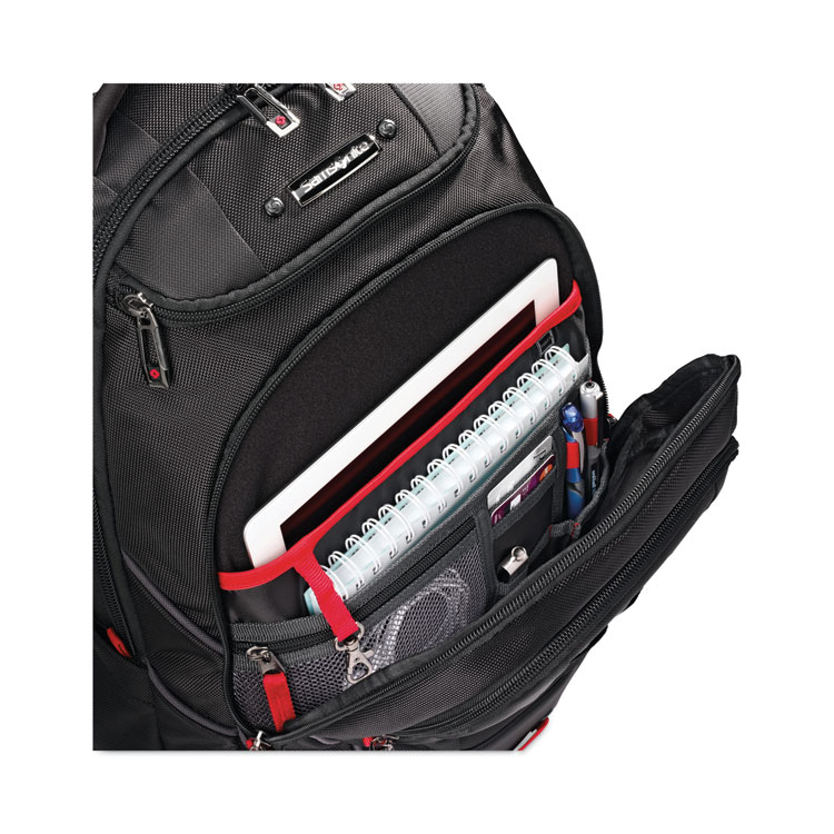 Samsonite Tectonic PFT Backpack, Fits Devices Up to 17", Ballistic Nylon, 13 x 9 x 19, Black/Red (SML515311073)