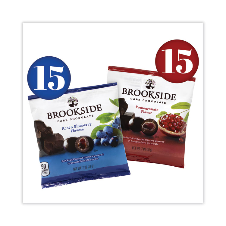 BROOKSIDE Dark Chocolate Fruit, Acai Blueberry and Pomegranate, 30 Pouches/Carton (GRR22001031)