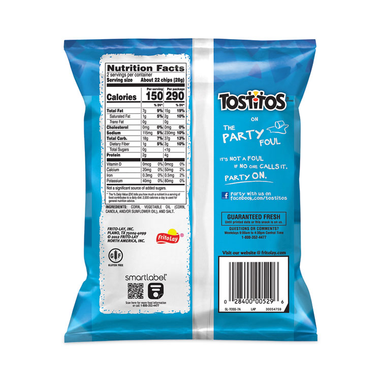 Tostitos Bite Size Tortilla Chips, 2 oz Bag, 64 Bags/Carton (GRR29500067)