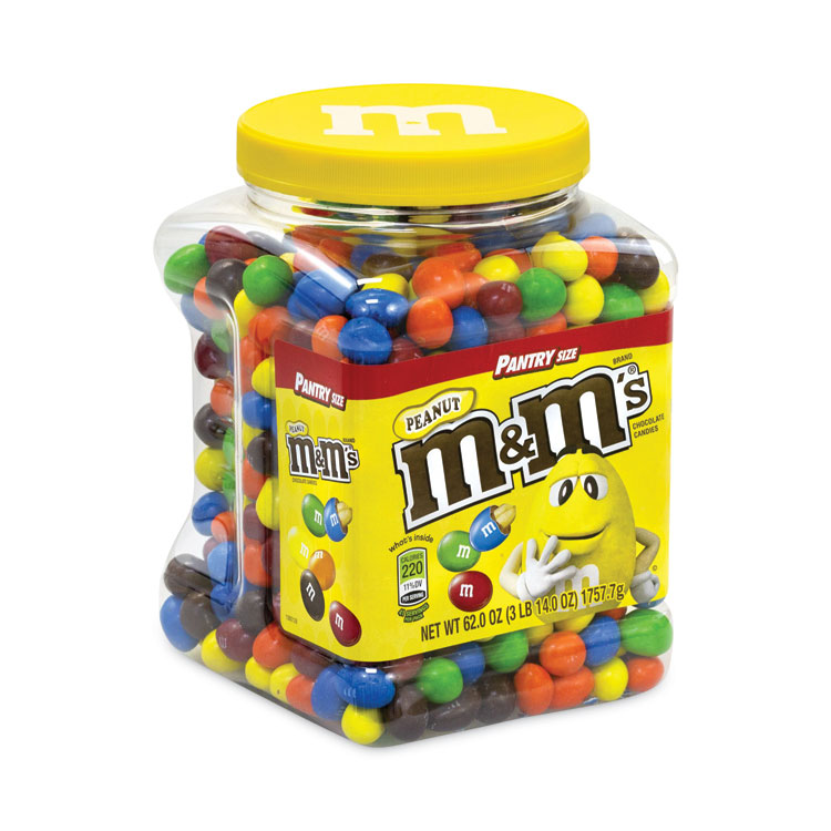 M & M's Milk Chocolate Peanut Candies, 62 oz Tub (GRR20900060)