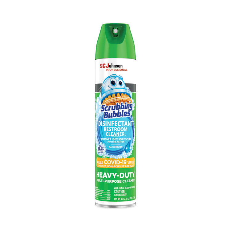 Scrubbing Bubbles Disinfectant Restroom Cleaner II, Rain Shower Scent, 25 oz Aerosol Spray, 12/Carton (SJN313358)