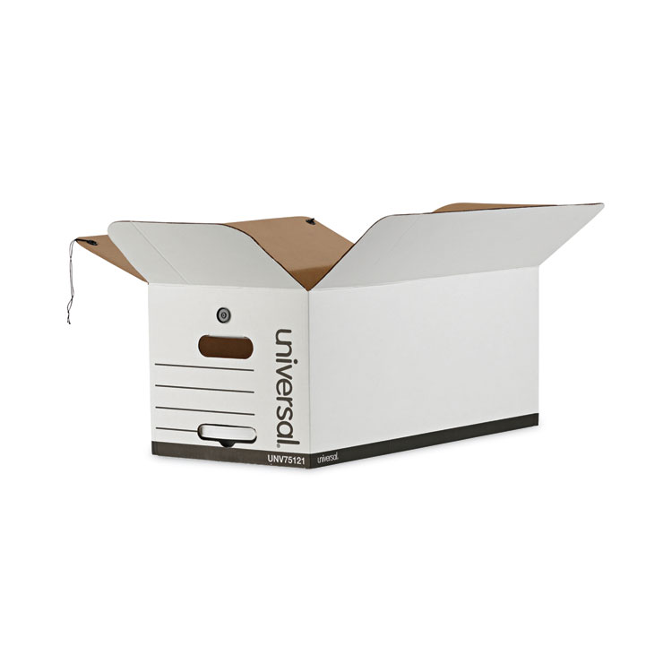 Universal Deluxe Quick Set-up String-and-Button Boxes, Letter Files, White, 12/Carton (UNV75121)