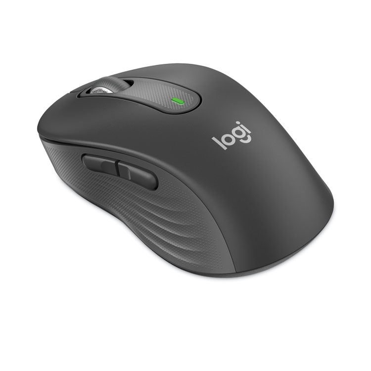 Logitech Signature M650 for Business Wireless Mouse, Large, 2.4 GHz Frequency, 33 ft Wireless Range, Right Hand Use, Graphite (LOG910006346)