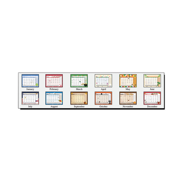 House of Doolittle Recycled Desk Pad Calendar, Illustrated Seasons Artwork, 18.5 x 13, Black Binding/Corners,12-Month (Jan to Dec): 2025 (HOD1396)