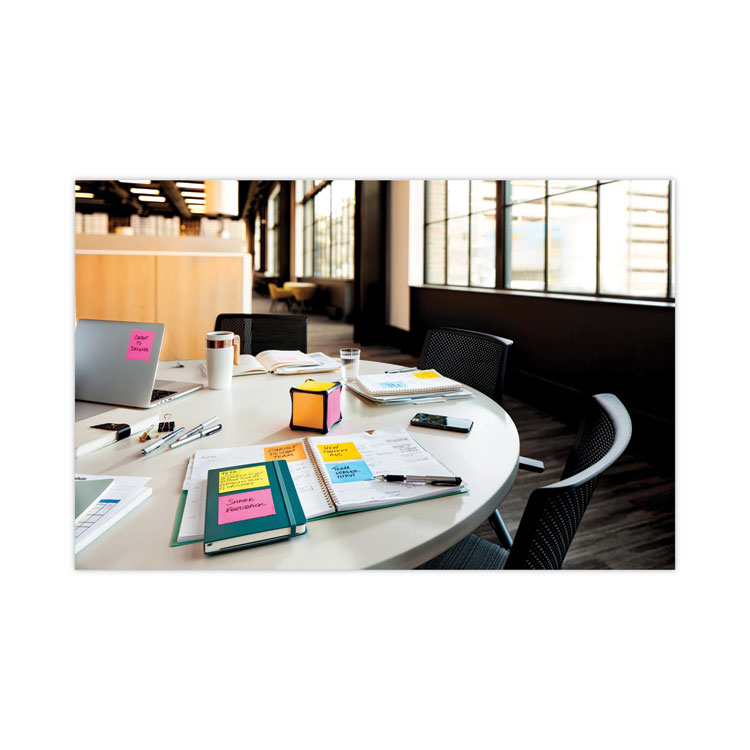 Post-it Notes Full Stick Notes, 3" x 3", Energy Boost Collection Colors, 25 Sheets/Pad, 4 Pads/Pack (MMMF3304SSAU)