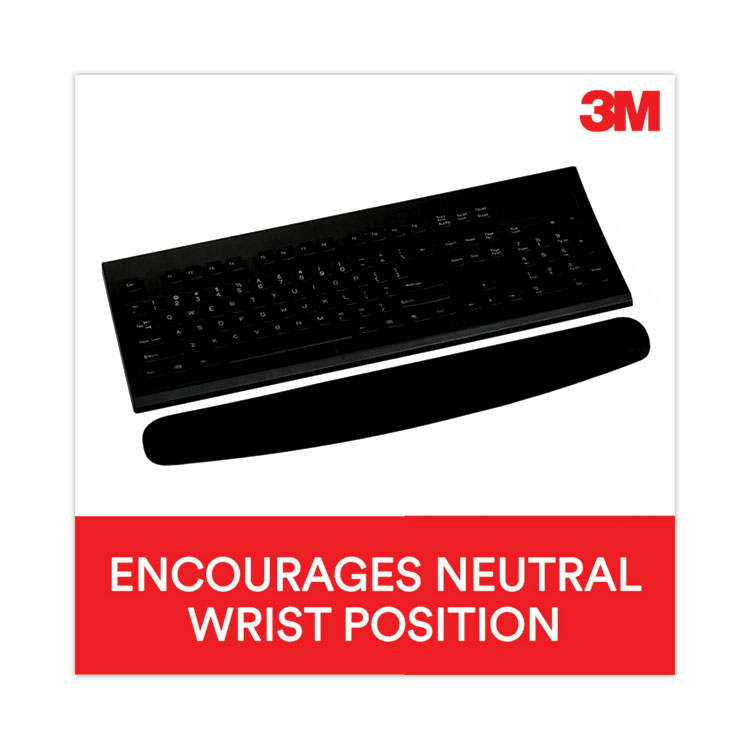 3M Antimicrobial Foam Keyboard Wrist Rest, 18 x 2.75, Black (MMMWR209MB)
