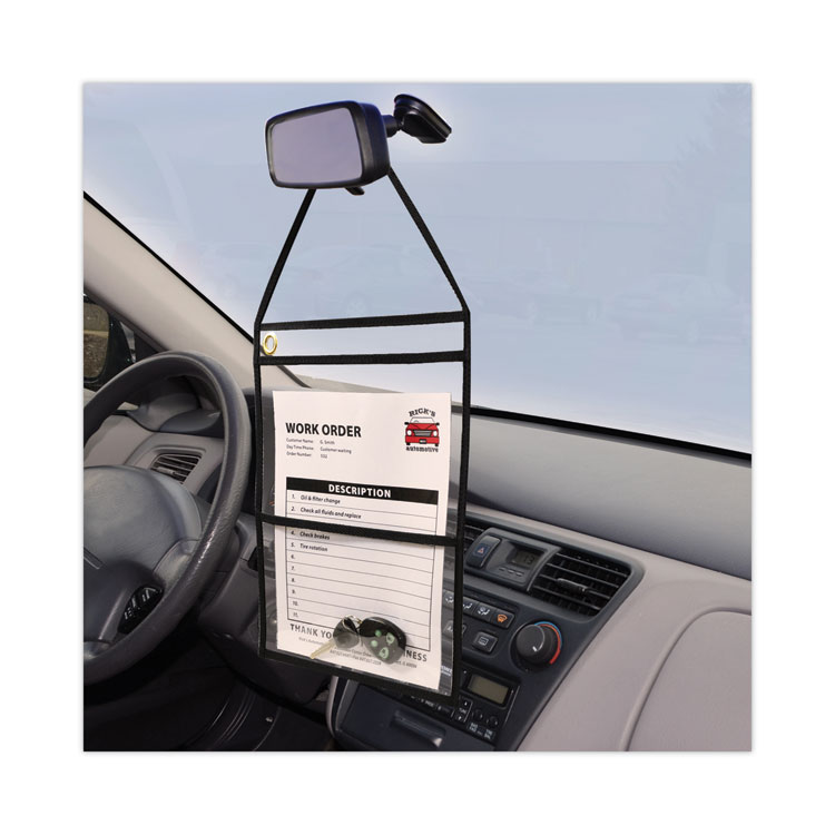C-Line 2-Pocket Shop Ticket Holder w/Setrap, Black Stitching, 150-Sheet, 9 x 12, 15/Box (CLI38912)