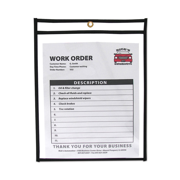 C-Line Shop Ticket Holders, Stitched, Both Sides Clear, 75 Sheets, 9 x 12, 25/Box (CLI46912)