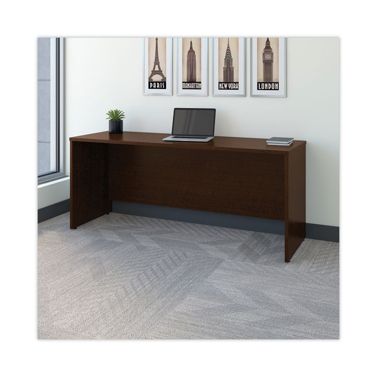 Bush Series C Collection 72W Credenza Shell, 71.13w x 23.38d x 29.88h, Mocha Cherry/Graphite Gray (BSHWC12926)