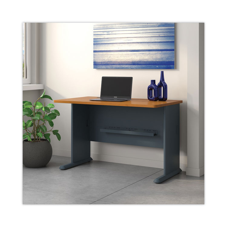 Bush Series A Collection Workstation Desk, 47.63" x 26.88" x 29.88", Natural Cherry/Slate Gray (BSHWC57448)