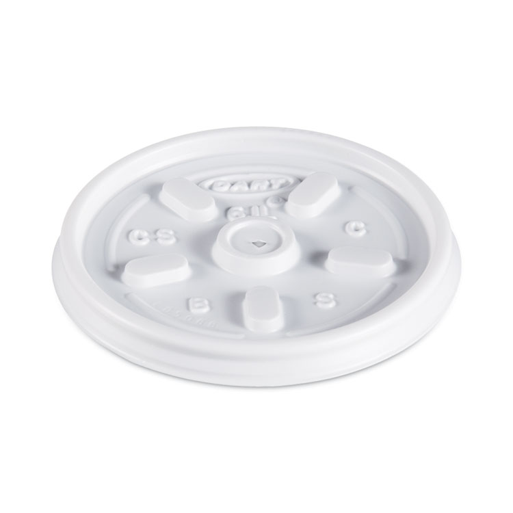 Dart Plastic Lids for Foam Containers, Vented, Fits 3.5-6 oz, White, 100/Pack, 10 Packs/Carton (DCC6JL)