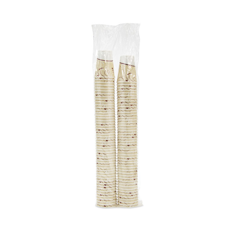Dart Trophy Plus Dual Temperature Insulated Cups in Symphony Design, 12 oz, Beige, 100/Pack (SCCX12J8002PK)