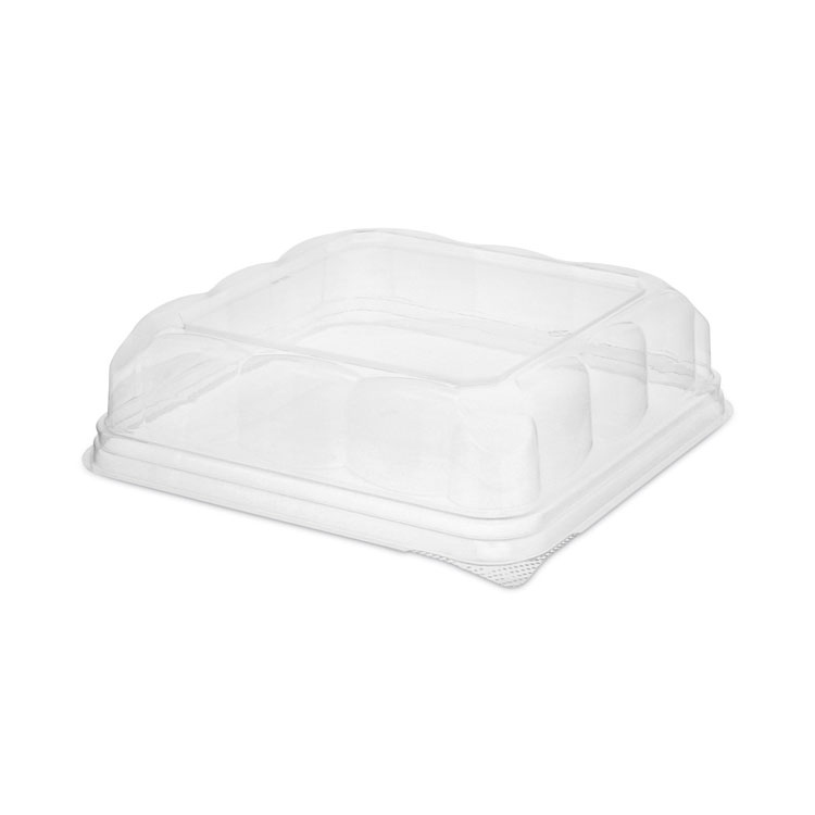 Pactiv Evergreen Recycled Container Lid, Dome Lid for 6 x 6 Brownie Container, 7.5 x 7.5 x 2.02, Clear, Plastic, 195/Carton (PCT75S20SDOME)