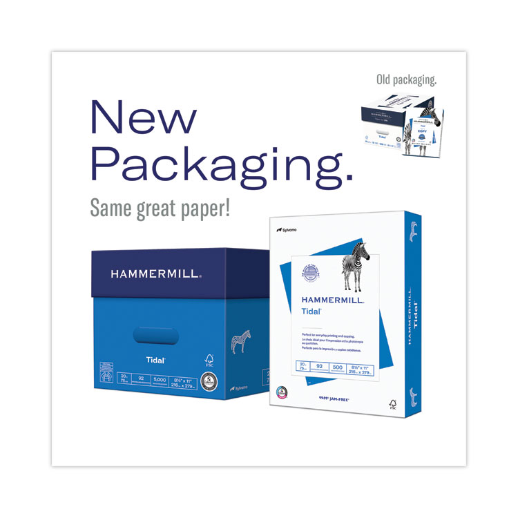 Hammermill Tidal Print Paper, 92 Bright, 20 lb Bond Weight, 8.5 x 11, White, 500 Sheets/Ream, 8 Reams/Carton (HAM162400)