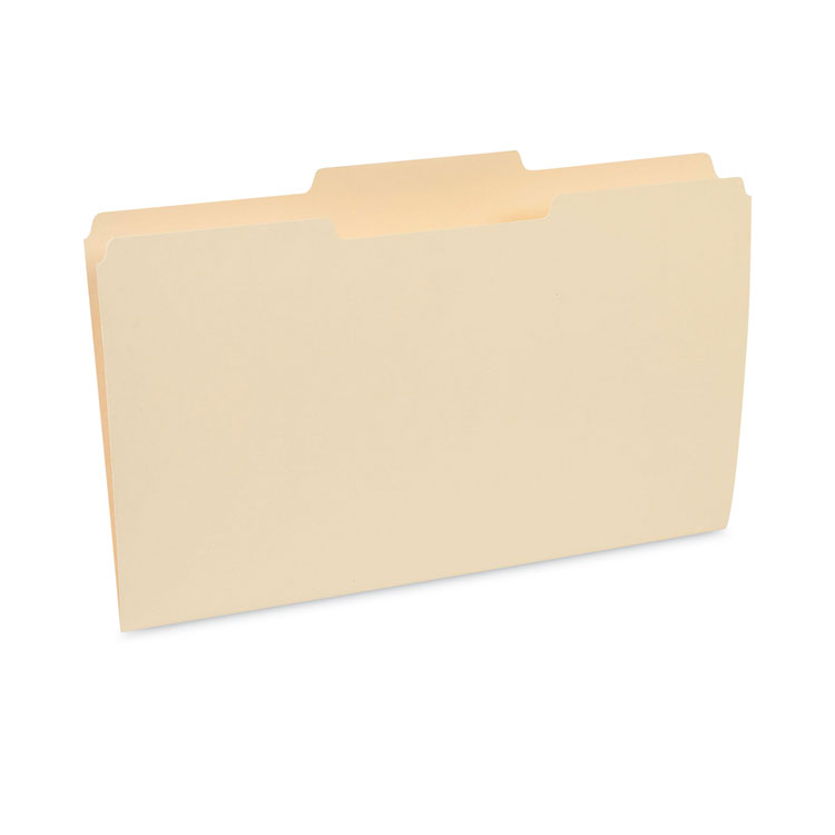TRU RED 30% Recycled Top Tab File Folders, 1/3-Cut Tabs: Assorted, Legal Size, Manila, 24/Pack (TUD235408)