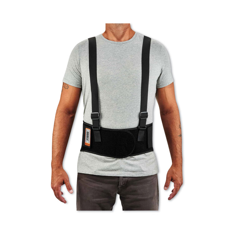 ergodyne ProFlex 1600 Standard Elastic Back Support Brace, X-Small, 20" to 25" Waist, Black (EGO11101)