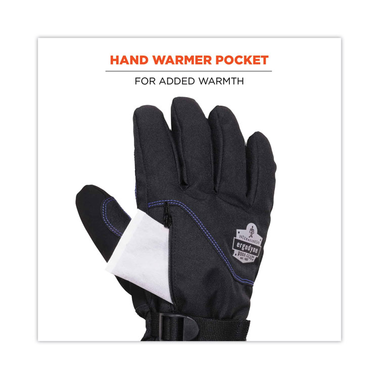 ergodyne ProFlex 825WP Thermal Waterproof Winter Work Gloves, Black, Small, Pair (EGO17602)