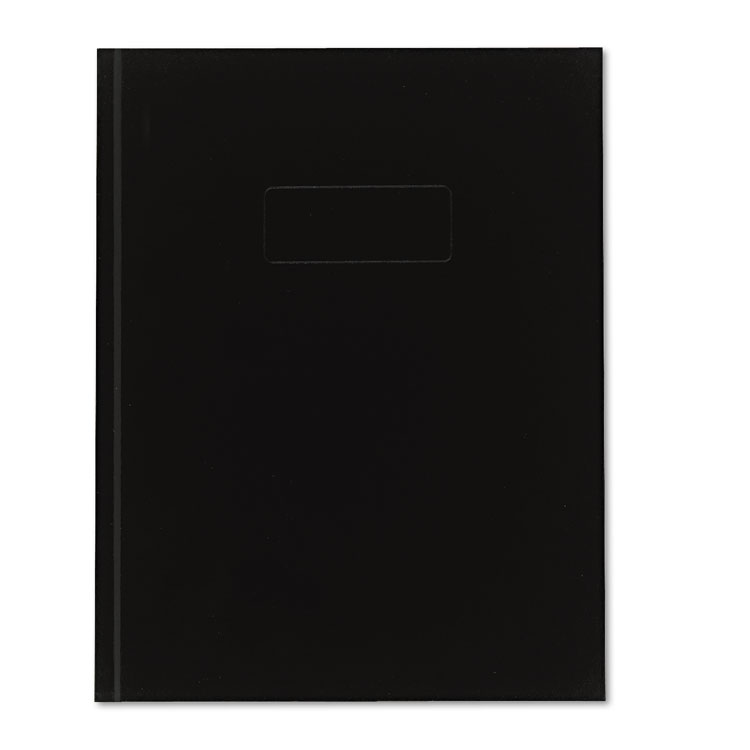 Blueline Business Notebook with Self-Adhesive Labels, 1-Subject, Medium/College Rule, Black Cover, (192) 9.25 x 7.25 Sheets (REDA9)