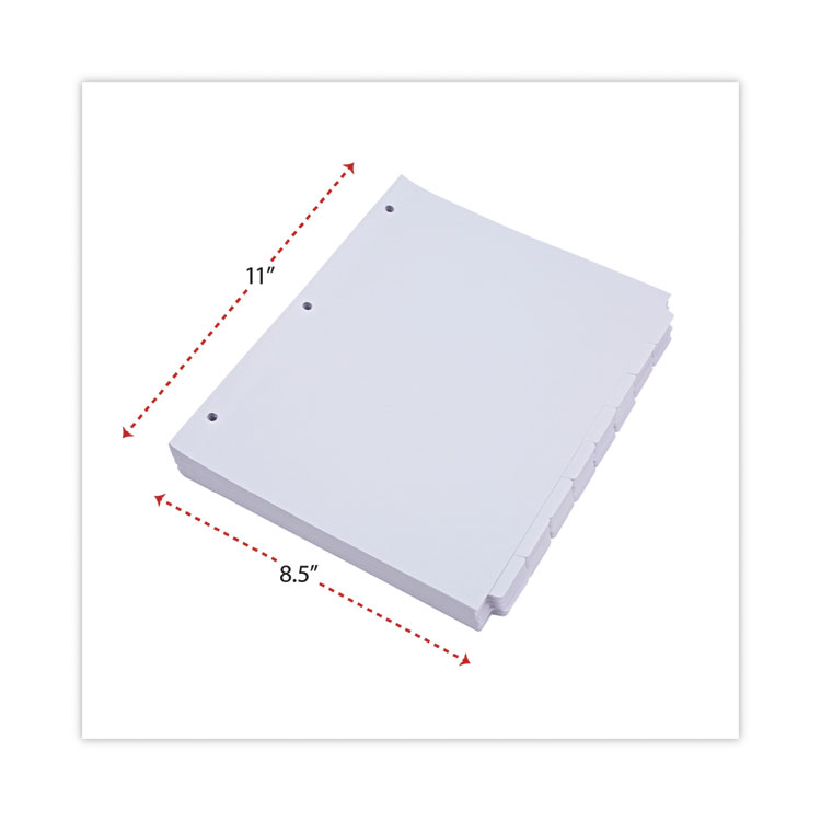 Universal Self-Tab Index Dividers, 8-Tab, 11 x 8.5, White, 24 Sets (UNV20845)