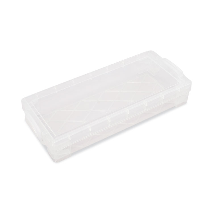 Advantus Super Stacker Pencil Box, Plastic, 8.25 x 3.75 x 1.5, Clear (AVT40309)