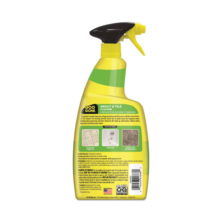 Goo Gone Grout and Tile Cleaner, Citrus Scent, 28 oz Trigger Spray Bottle, 6/CT (WMN2054A)