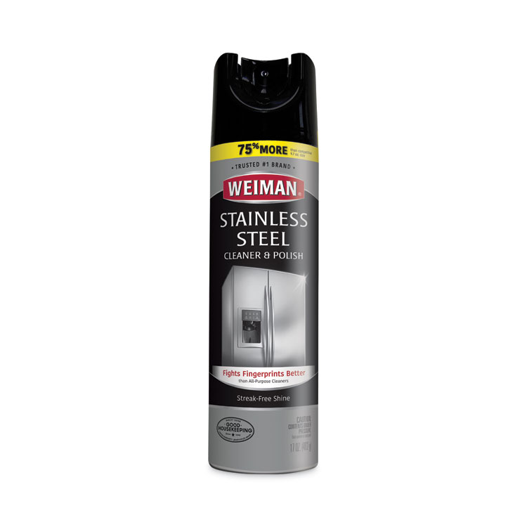 WEIMAN Stainless Steel Cleaner and Polish, 17 oz Aerosol, 6/Carton (WMN49CT)