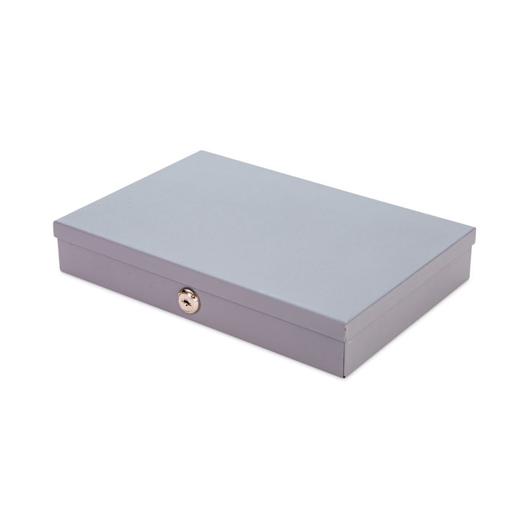 CONTROLTEK Heavy Duty Low Profile Cash Box, 6 Compartments, 11.5 x 8.2 x 2.2, Gray (CNK500126)