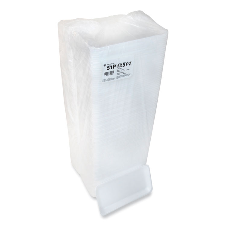 Pactiv Evergreen Supermarket Tray, #25PZ, 15 x 8 x 1.25, White, Foam, 200/Carton (PCT51P125PZ)