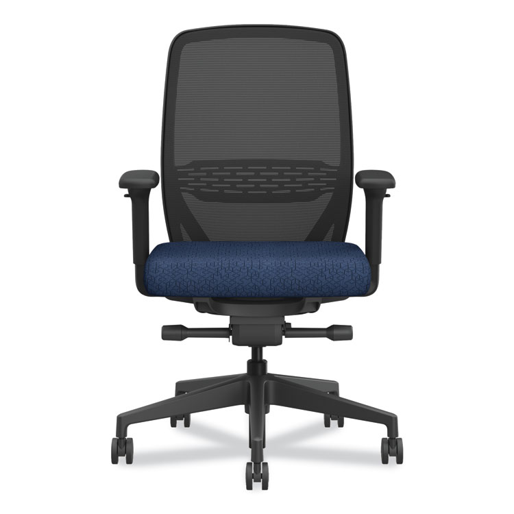 HON Nucleus Series Recharge Task Chair, Up to 300lb, 16.63" to 21.13" Seat Ht, Navy Seat, Black Back/Base (HONNR12SAMP13BT)