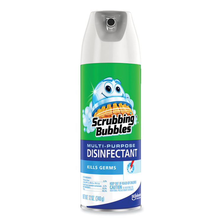 Scrubbing Bubbles Multi-Purpose Disinfectant Spray, 12 oz Aerosol Spray, 12/Carton (SJN613104)