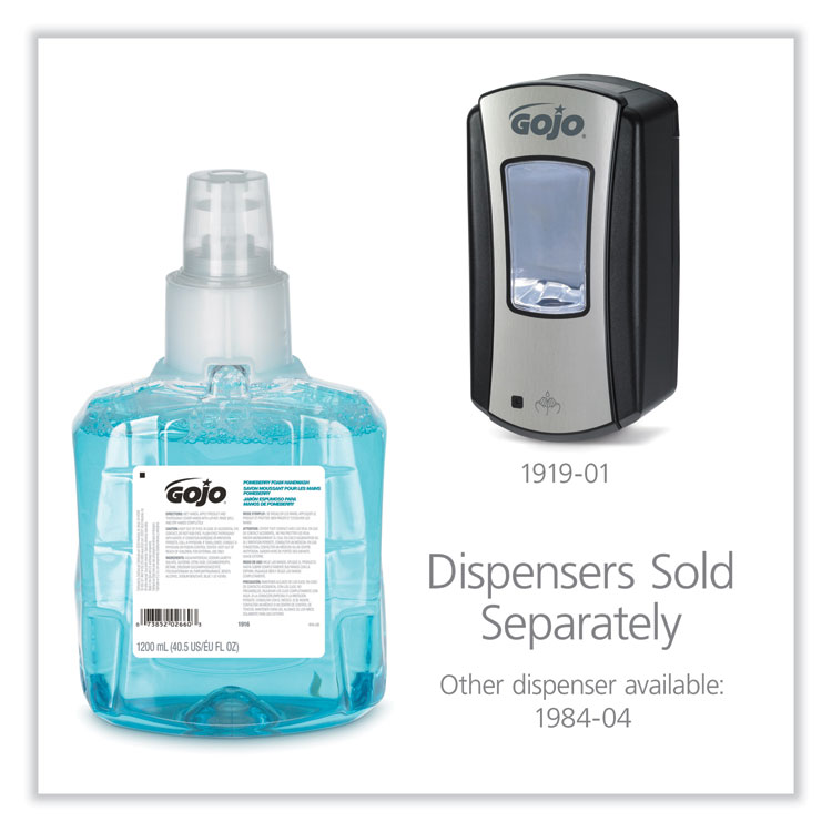 GOJO Pomeberry Foam Handwash Refill, For LTX-12 Dispenser, Pomegranate Scent, 1,200 mL, 2/Carton (GOJ191602CT)