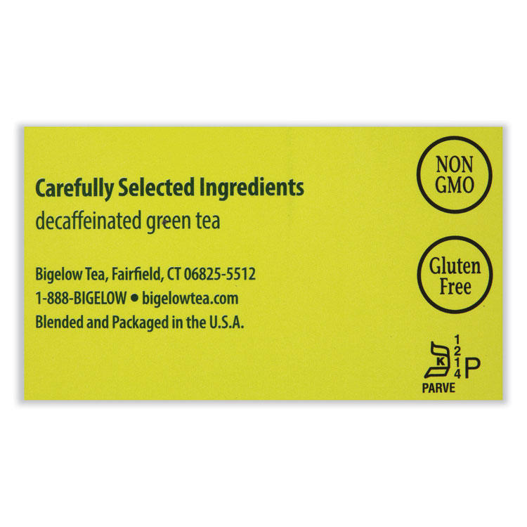 Bigelow Decaffeinated Green Tea, Green Decaf, 0.34 lbs, 28/Box (BTC10347)