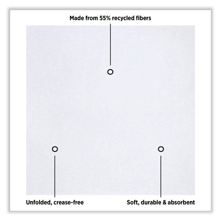 Hoffmaster Linen-Like Natural Flat Pack Napkin, Ultraply, 16" x 16", White, 1,200/Carton (HFM125702)