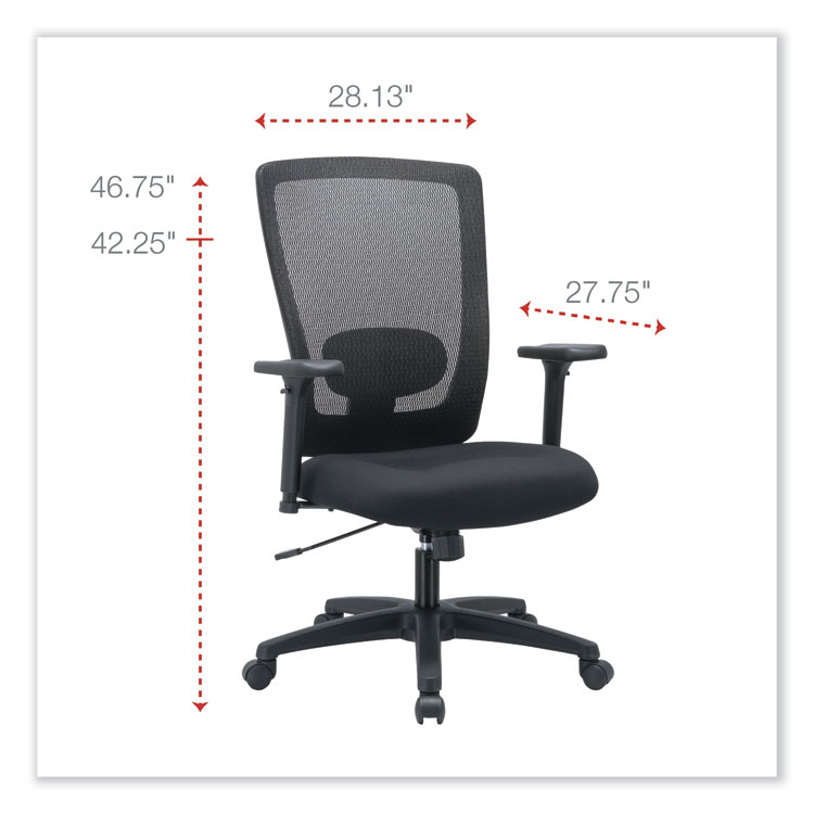 Alera Alera Envy Series Mesh High-Back Swivel/Tilt Chair, Supports Up to 250 lb, 16.88" to 21.5" Seat Height, Black (ALENV41B14)